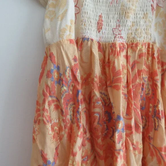 FREE PEOPLE La Bamba Babydoll Top in Tea Combo Floral Boho Handkerchief Y2K XS - Picture 14 of 15